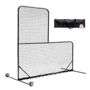 L-Screen Baseball Pitching Screen 7x7FT, Baseball Pitching Net, Baseball Protective Screen, Baseball Softball Screen for Field, Portable Batting Screen, Pitcher Screen Safety Screen for Baseball