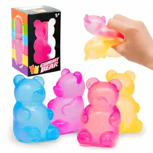 Squishy Bear - Sensory Fidget Toy with Jelly-Like Filling, Squeeze Toys, Stress Toys, Stress Relief Toys, Stress Relief Fidgeting, Fidget Toy, Birthday Gifts, Gift Bag Stuffing