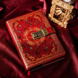 A5 Password Diary Notebook with Lock, Thick Creative Journal, Business Office Stationery, Waterproof Cover, Smooth Writing, Gift for Women Girls Kids