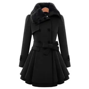 Women Trench Coat Double Breasted Oversize Coat Belt Autumn Winter Wrap Coat Korean Style Slim Lapel Overcoat Jacket(gift)
