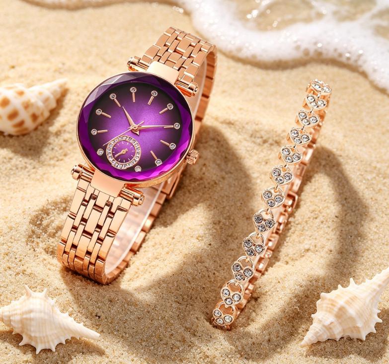 Bling Diamond Dial Women Luxury Quartz Watch, Elegant Fashion Casual Wristwatch, Stylish Jewelry Watch Gift for Birthday Holiday Party