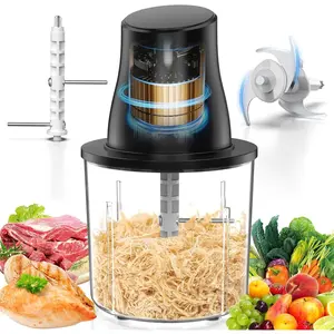 Electric Chicken Shredder Tool: 250W Multifunctional Press-to-Operate Meat Shredder Tool with Large Capacity - Meat  for Chicken Breast, Meats, Fruits, Vegetables, Nuts (Black)