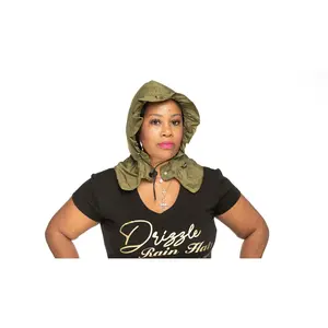 Drizzle Raincap Women's Waterproof Rain Cap, Olive Green, Adjustable Sunscreen Hat with Hidden Pocket, Casual Snapback Hat, Casual Hat