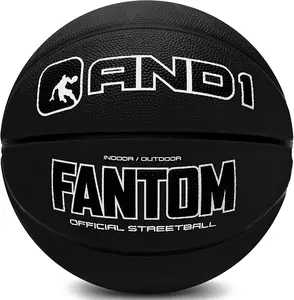 AND1 Fantom Rubber Basketball: 2 Pack Official Regulation Size 7 (29.5 inches) Rubber Basketball - Deep Channel Construction Streetball, Made for Indoor Outdoor Basketball Games