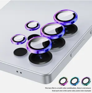 Samsung Galaxy S25 Ultra 6.9-inch camera lens protector, scratch-resistant, high-definition ultra-thin 9H tempered glass, aluminum alloy frame, independent metal lens cover (vibrant colors)