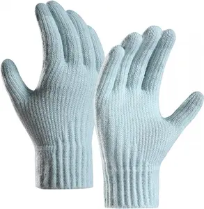 Flowers Fingerless Knitted Long Gloves Wool Blend Warm Arm Warmers Super Soft Long Fingerless Gloves