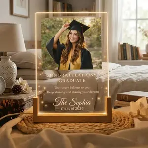 Custom Graduation Photo Night Light, Personalized Acrylic Plaque Class of 2026 Senior Gift Graduate LED Lamp Home Decor, Gift for Master's Degree, Doctoral Thesis, Gift for Friends outdoorfun