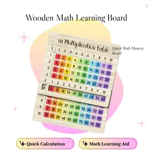 Multiplication Table Wooden Board, Math Learning Tool for Kids, Math Learning Aid, Quick Calculation & Accurate Memory, Educational Toy for Classroom