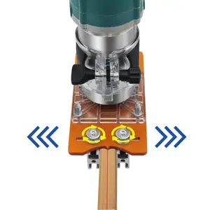 Woodworking 2 in 1 Slotting Bracket, Invisible Fasteners Slotting Guide Base for Furniture Concealed Connector and Buckle Fastener, Wood Milling Base with Scale for Trimming Machine, Adjustable Clamp Height