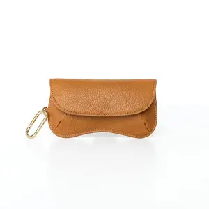 Tushbaby Sunnies Case - Soft-Structured Vegan Leather Case with Gold Clip - Sleek Durable and Easy to Reach