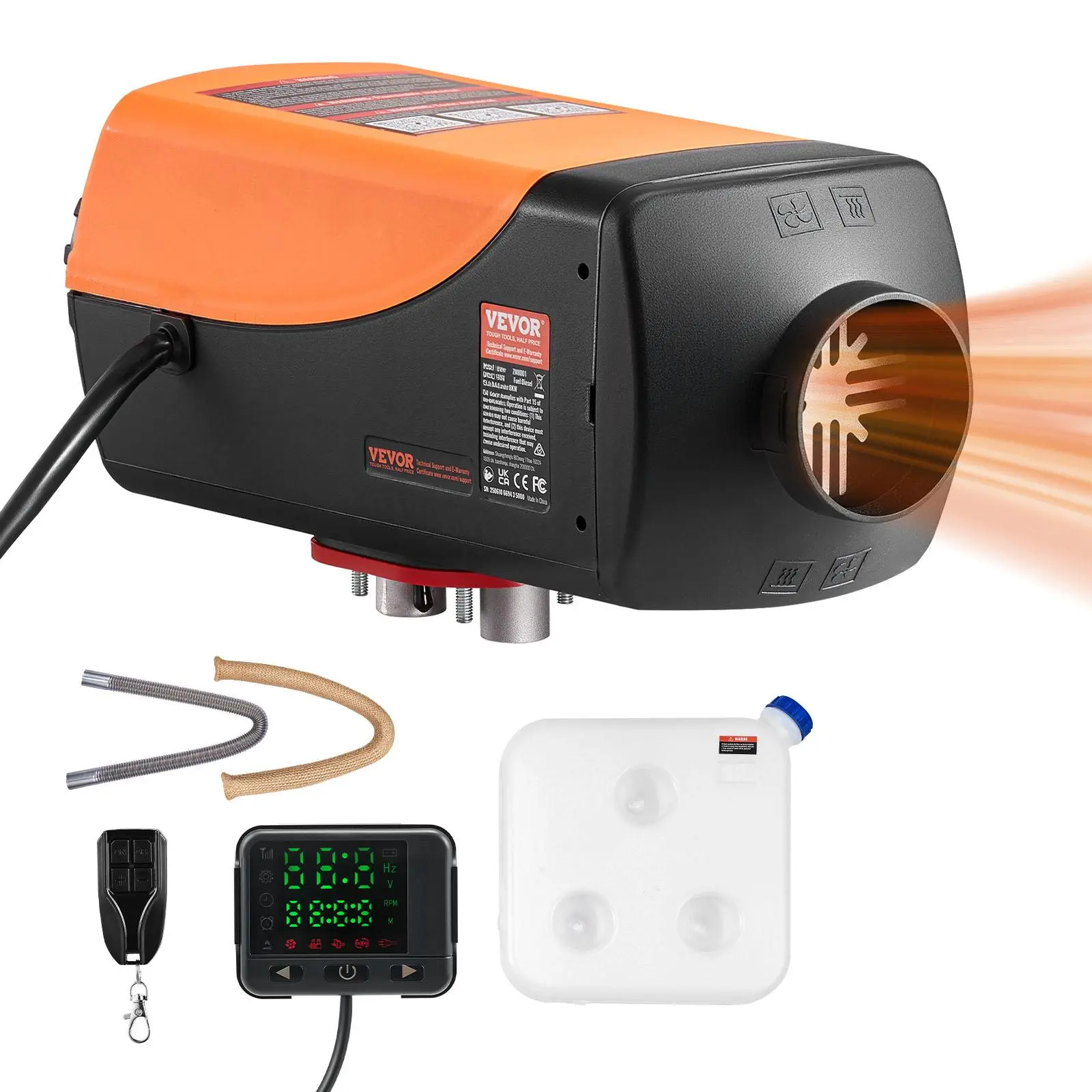 【summerfinds】VEVOR Diesel Air Heater, 8 kW DC12-24V, Fast Heating Diesel Parking Heater with Remote Control and Color Digital Display, 10L Fuel Tank, Low Noise, Voice Announcement, for RV, Truck, Boat and Trailer