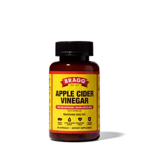 Bragg ACV Supplement - 750 mg Acetic Acid, Vitamin D & Zinc for Immunity, Metabolism & Wellness - 90 Capsules