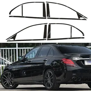 For Mercedes Benz C-Class W205 2015-2022 Sedan Window Chrome Delete Blackout ABC Pillars Glossy Black Stickers
