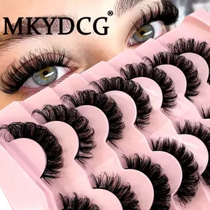 New 7 Pairs 3D Faux Mink False Eyelashes Natural Messy EyeLashes Crisscross Wispy Fluffy Lashes Extension Makeup Fake Eyelashes
