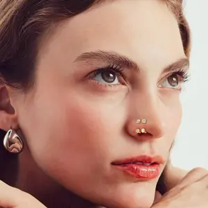 1-Pack 8mm Horseshoe Nose Ring – Gemstone-Ready Spiral Grooves with Free Ball Fixation & Secure Clamp