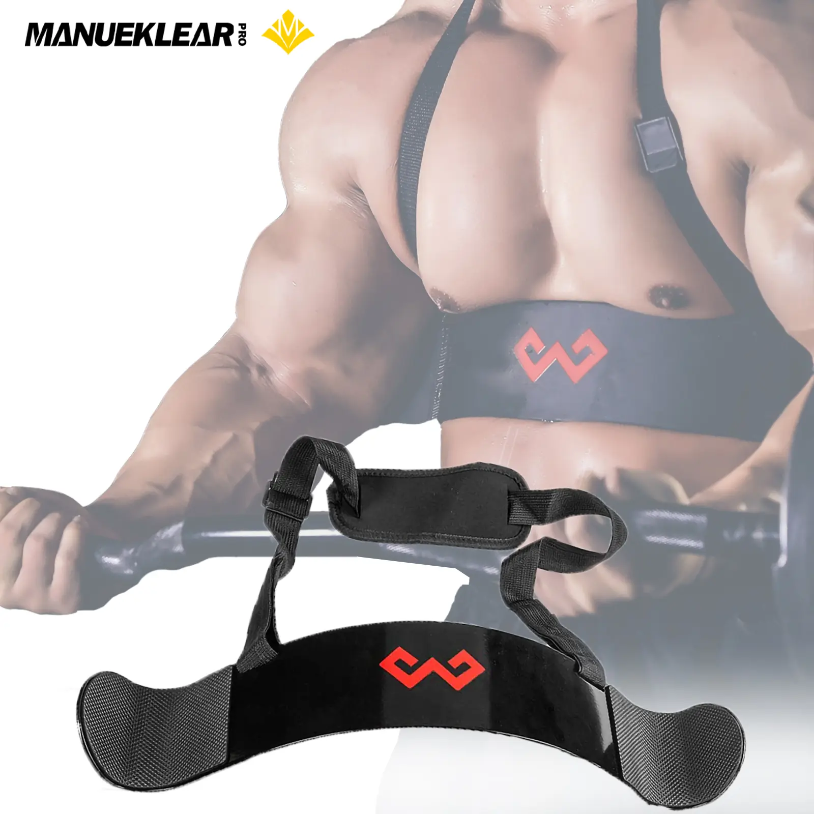 Arm Blaster Bicep Curl Thick Adjustable Bodybuilding Bicep Isolator,Barbell Curl Assistant Arm Curl Bar