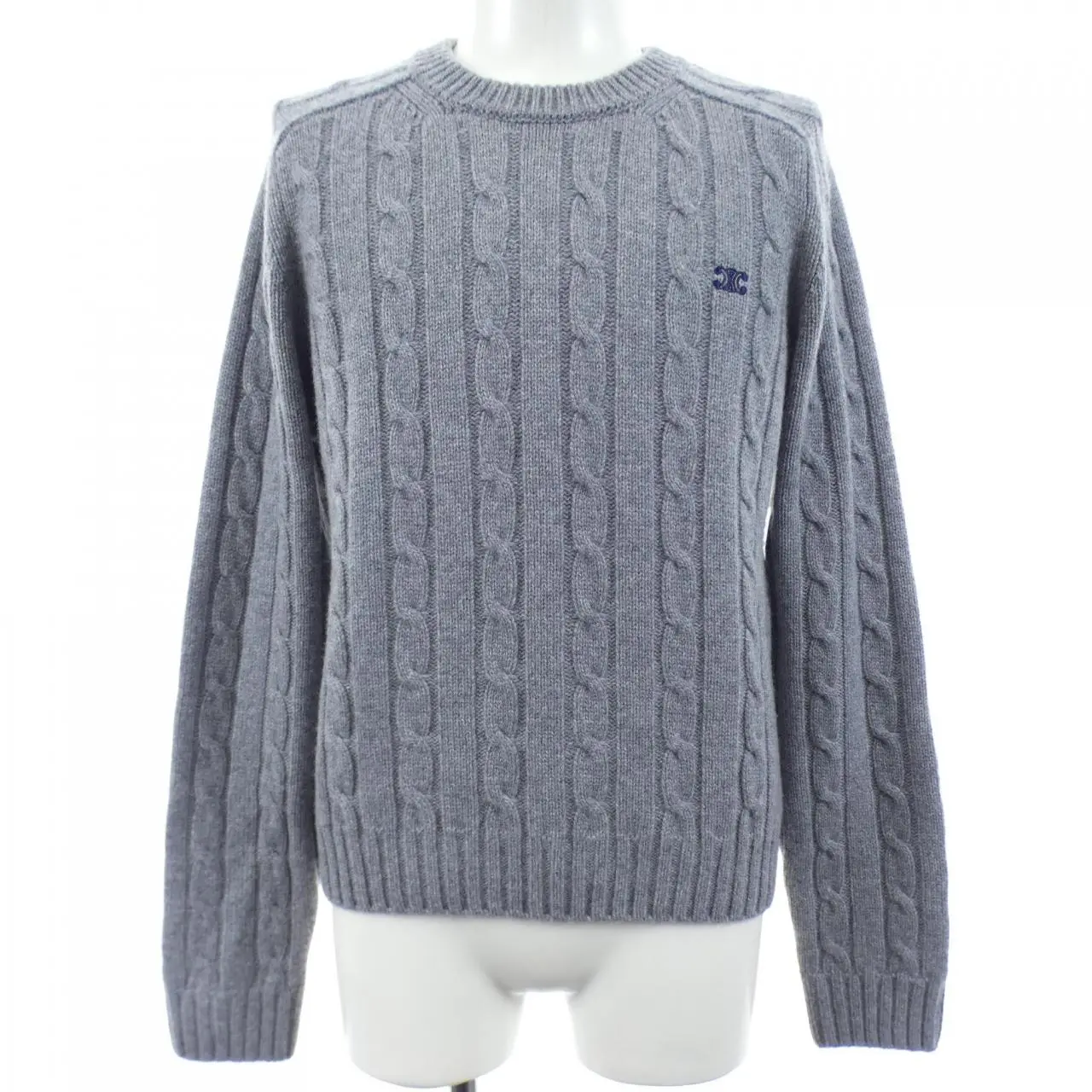 Pre-owned Celine Cashmere Small Leather Goods Triomphe Sweater Knit