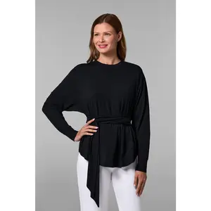 Women's Merrick Tie Long Sleeve Shirt | Black