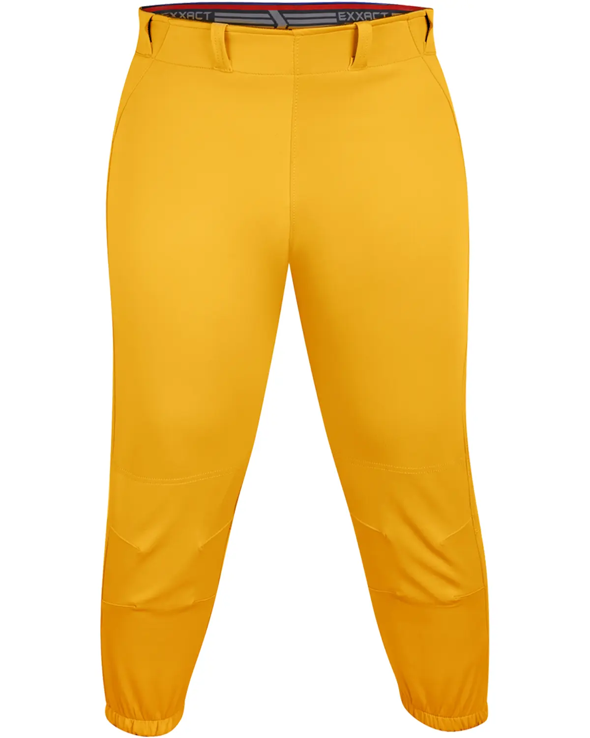 Exxact Sports Girls' Fitted Knee-Length Softball Pants - Yoga-Style Knicker Cut, 4-Way Stretch 100% Pro-Level Poly-Spandex, Reinforced Knees, Adjustable Secure Waist, Breathable, All Season, for Game Days (S,M Sizes Available), Knee Length Pants