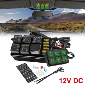 6 Gang Switch Panel, 12V Universal Circuit Control System with Fuse Relay Box Button Switch Pod Touch Switch Box for Truck Wrangler 4Runner ATV UTV SUV Car Boat Visit the NR NIRIDER Store