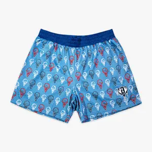 Scoops Ice Cream Shorts Men's Scoops Ice Cream Graphic Mesh Shorts | Light Blue Summer Gym Shorts