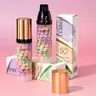 Qibest Brightening Color Correcting Facial Primer, 3-Pack Serum SPF 50 PA++ Sun Protection for Uneven Skin Tone, Moisturizing Oil Control, Purple Pink Green Base Makeup