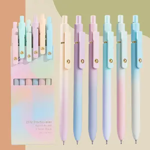 Aesthetic Pastel Gradient Retractable Smooth Writing Pens | Cute Stationery for Notes & Office