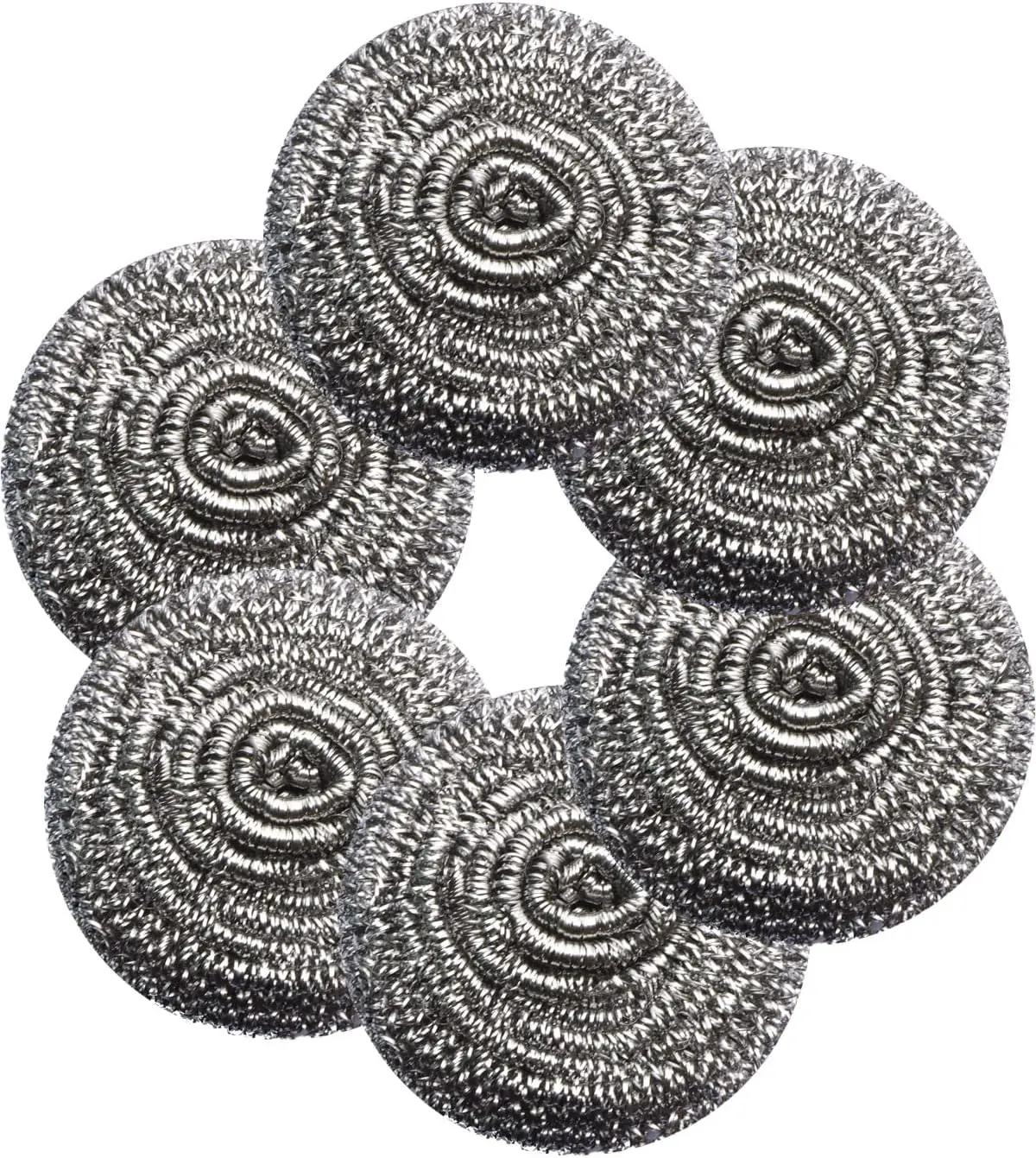 6Pcs Stainless Steel Metal Scrubber Pack - Rust-Resistant, Durable, Lightweight Flexible Pads, Kitchen Sink Cleaning Tools with Sustainable Pouch for Dishwashing, Pots - Valentine's Day Home Care Gift
