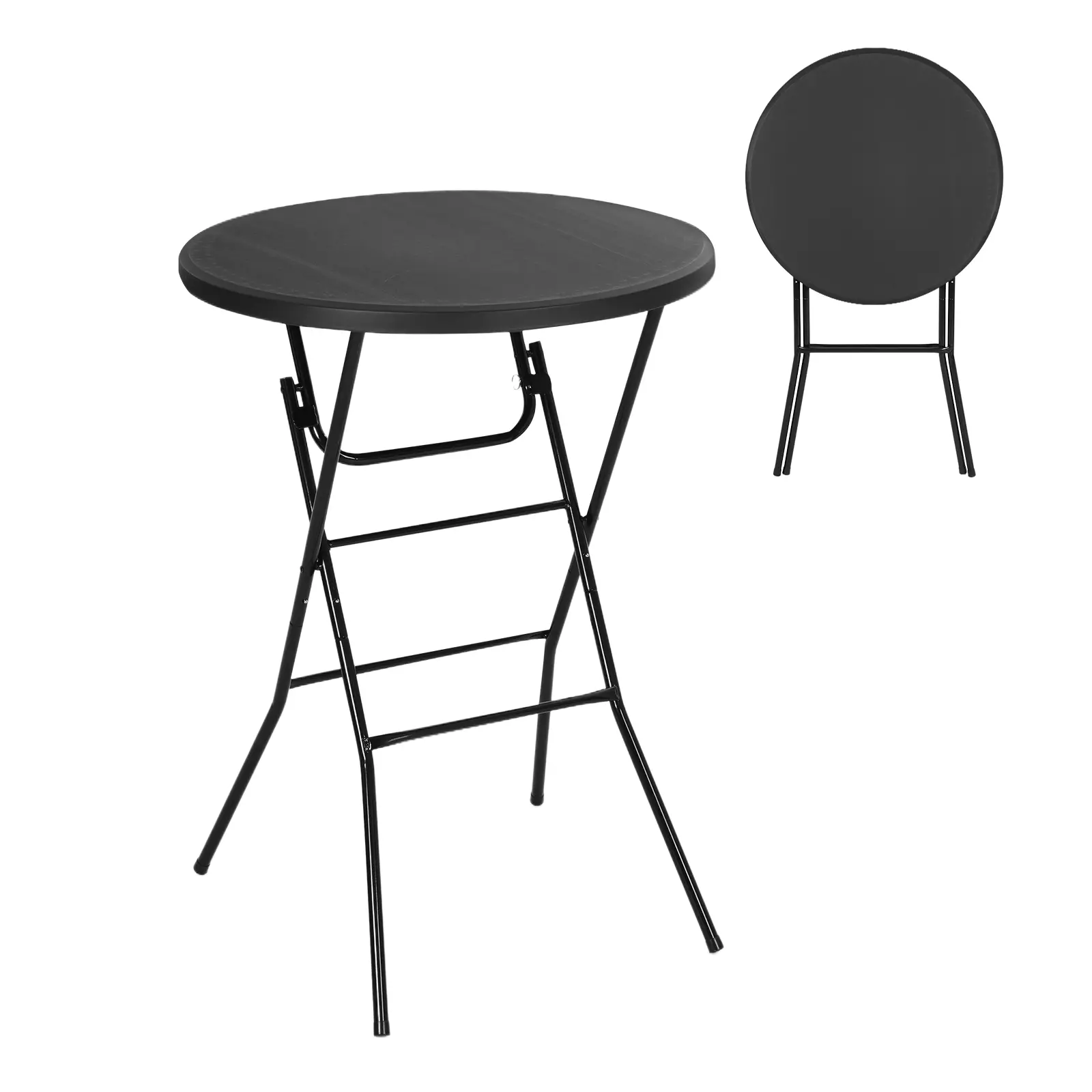 31.5" Plastic Foldable High-Top Table, Portable Cocktail Bar Table with Removable Legs, Waterproof Design for Outdoor, Indoor Parties & Events, Foldable Table