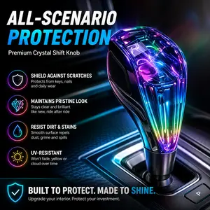 Crystal LED Gear Shift Knob with Wireless Charger | RGB Glow Automatic Transmission Shifter Handle | Luxury Interior Atmosphere Lamp 2-in-1 Upgrade | Bling Car Accessories for Women Universal Fit