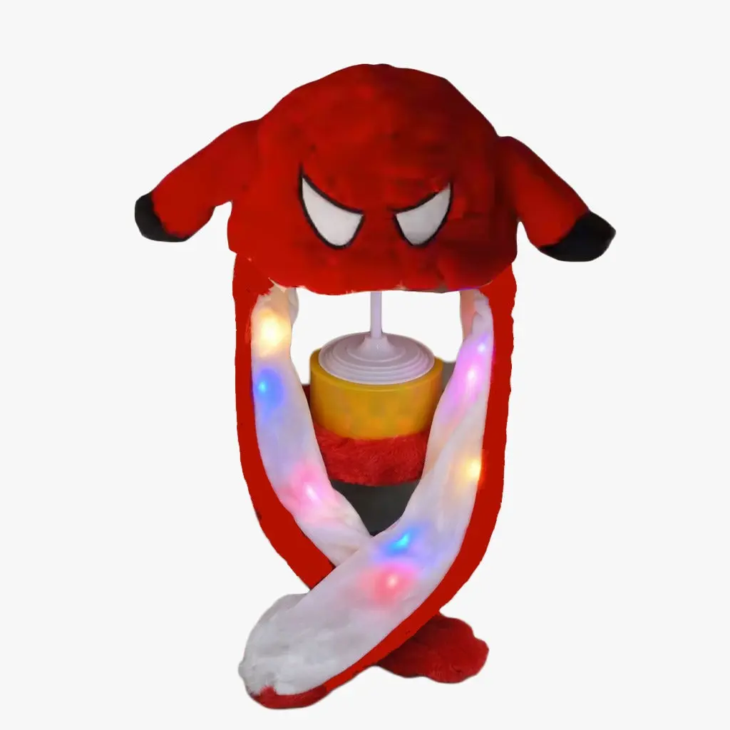 Spider Plush Swag Hats™ LED Light-Up Moving Ear Hat – Fun & Playful Accessory with Dancing Ears & Colorful LED Lights – Perfect for Parties, Festivals, & Social Media