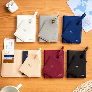Personalized Passport Holder, Custom Passport Cover, Leather Passport Holder and Luggage Tag Customized with Your Initials