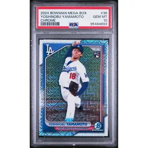 Yoshinobu Yamamoto 2024 Bowman Chrome Mega Box Mojo Refractor #36 PSA 10 Dodgers