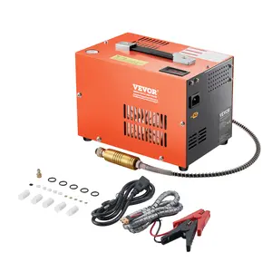 VEVOR PCP Air Compressor, 4500PSI/30Mpa Portable PCP Airgun Compressor with Built-in Converter & Fan Cooling System, DC12V/AC120V Manual-Stop Air Rifle, Paintball and Scuba Tank Compressor Pump