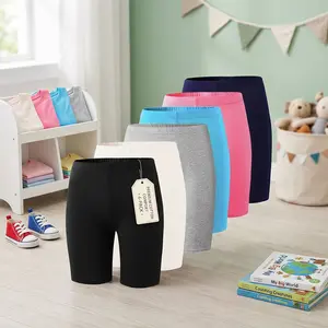 Girls' 6-Pack High Waist Compression Spandex Youth Shorts, 4-12 Years, Activewear for Gym, Dance, Stretchy Athletic Workout Shorts for Sports Training