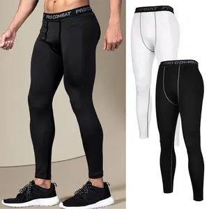 Men's 4-Way Stretch Sports Leggings - 2XL Activewear Bottoms, Running Base Layer Long Tights, All-Season Gym Workout Shaper Underwear, 4 Way Men's Sports Leggings