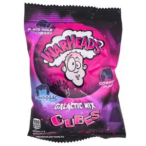 Warheads Galactic Mix Cubes Sour Candy | 3 Flavors in Each Bag | 4.5 oz