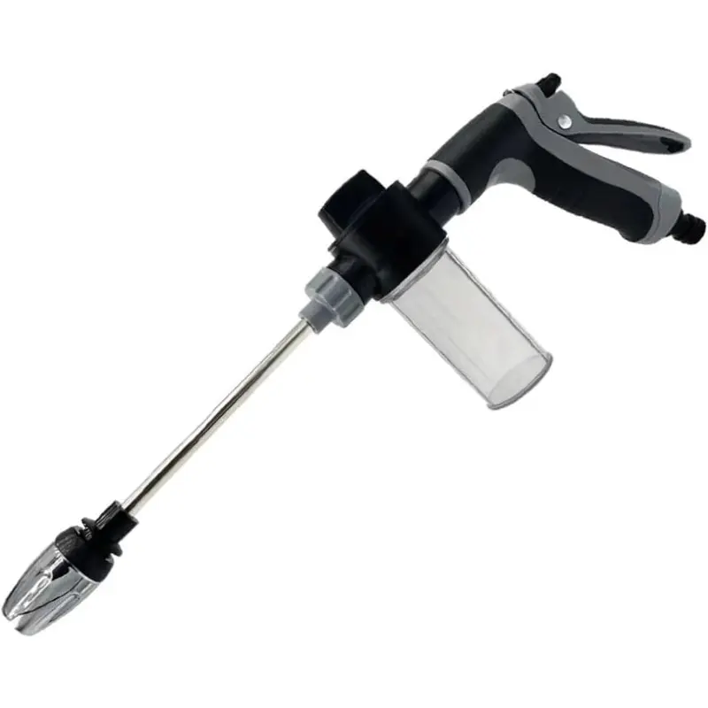 Long-rod high-pressure car wash water gun, metal extended rod with rubber-coated handle, household car wash tool with powerful rinsing water gun, Pressure Washer Wand, Car Wash Nozzle