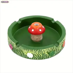 5d6aze Standing Round Resin Mushroom Ashtray, Cute Aesthetic Smoking Accessory with Cigarette Extinguisher, Decorative Ornaments for Bedroom, Living Room
