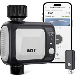 WiFi Sprinkler Timer,  Programmable  Water Timers, WiFi Irrigation Controller with Rain Delay, Auto Mode Manual Mode, Outdoor Hose Timer for Patio Lawns, Yards and Garden