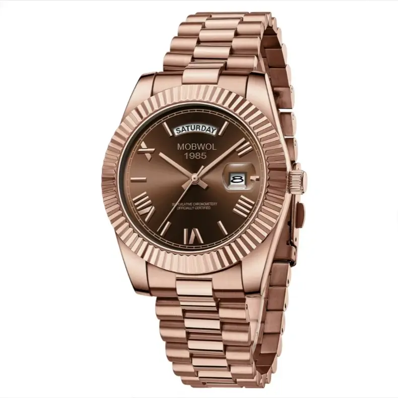 Men Watches Quartz Stainless Steel Rose Gold Silver Watches for Men Waterproof Business Classic Desiger Wrist Watch with Day Date