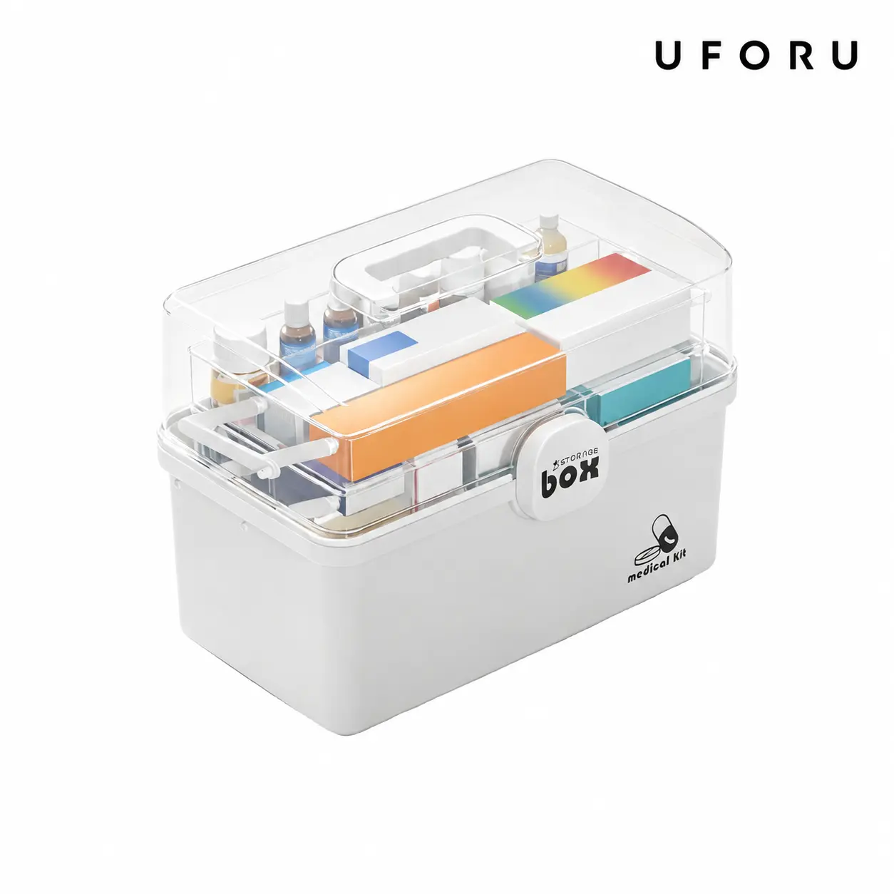 UFORU Three-Tier Medicine Organizer,Portable Medicine Cabinet with Sliding Rail, Integrated Medication Storage Box, Sliding Drug Cabinet, Household First Aid Medicine Box, Large Capacity,Healthcare, Medical Supplies Medical Organization#SummerWins#DFYD