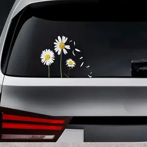 Daisy Flower Pattern Car Sticker, Waterproof & Durable Scratch Blocking Self-adhesive Car Decal, Creative DIY Decorative Decals, Vehicle Exterior Decoration for Car Rear Bumper, Sticker for Cars