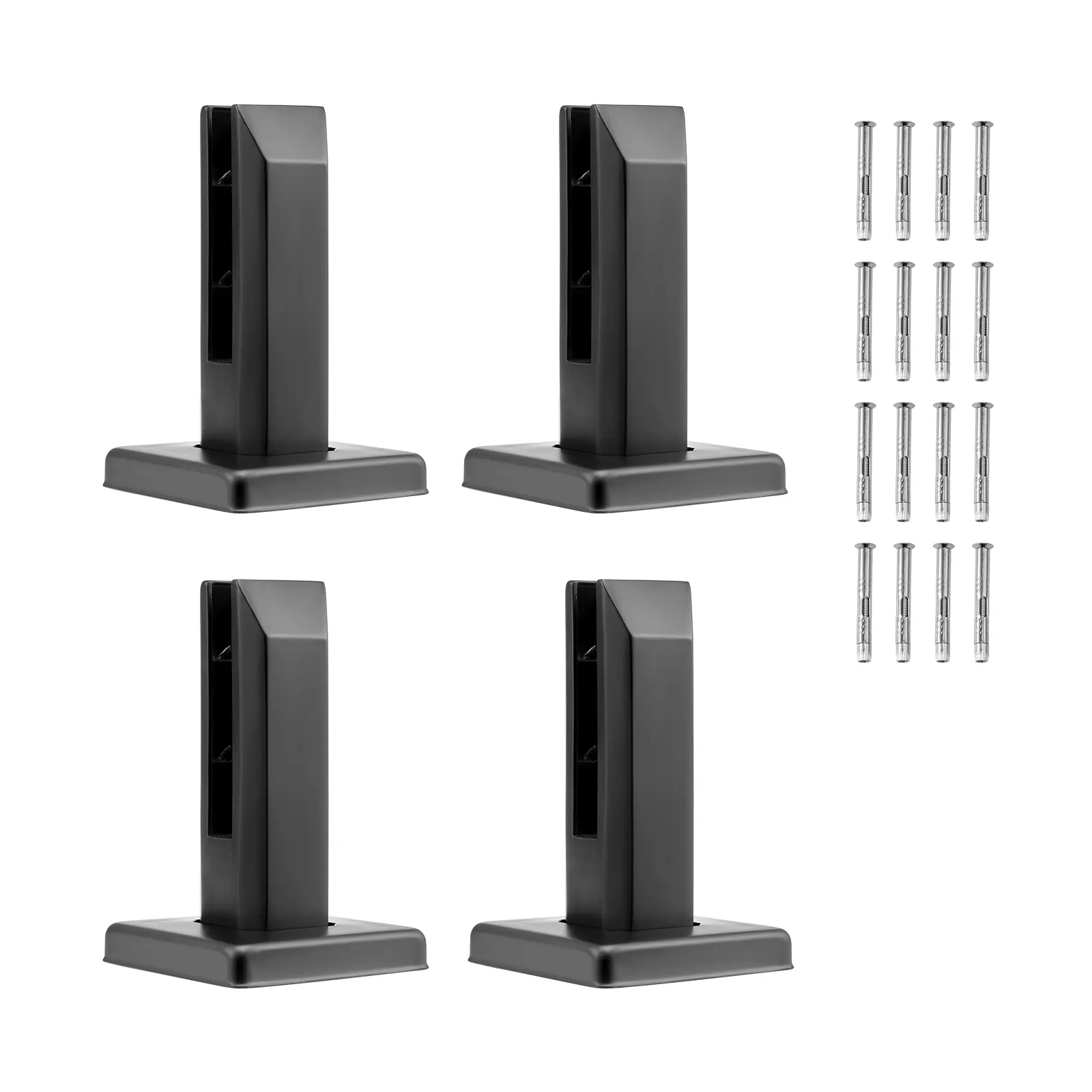 【Summerfinds】VEVOR Glass Clamp 4 PCS Square Glass Railing Bracket for 0.31 "-0.47 " Tempered Glass304 Stainless Steel Glass Mounting Clamp0.12” Thick Glass Shelf Bracket for BalconyGardenDeckStair
