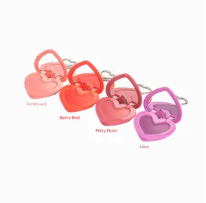 Kara Beauty Glow on the Go Blush Cream Keychain - Compact Lightweight Design for Everyday Use Sunkissed Berry Red Flirty Flush Lilac Vegan Cruelty Free Paraben Free Dewy Makeup