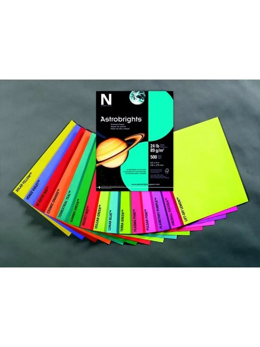 Astrobrights 24lb Acid-Free Copy Paper - Pulsar Pink, 500-Sheet Pack, Suitable for Copying