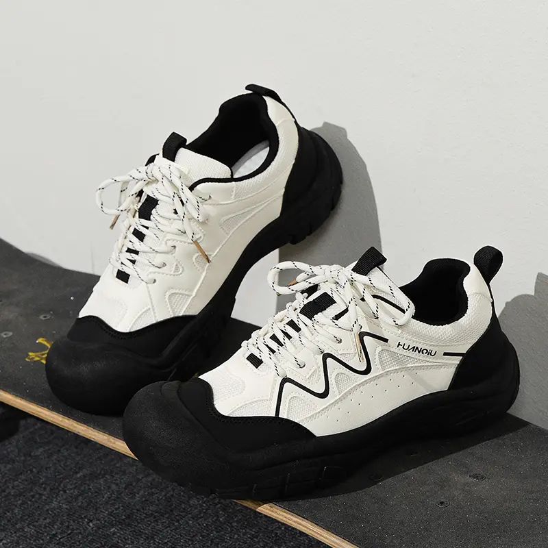HUANQIU Male Cloth Ankle Platform Sneakers - New "Ugly-Cute" Versatile Lightweight Casual Hiking Shoes, Breathable Non-Slip Stylish Comfortable Outdoor Footwear, Men's