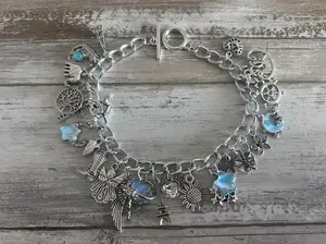 Baby blue free style charm bracelet