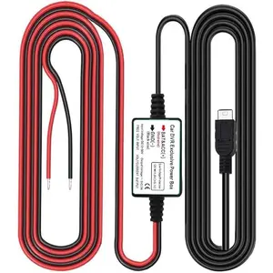 Dash Cam Hardwire Kit,  USB Port, DC 12V - 24V to 5V/2.5A Max  Charger  kit with Fuse, Low  Protection for Dash Cam Cameras