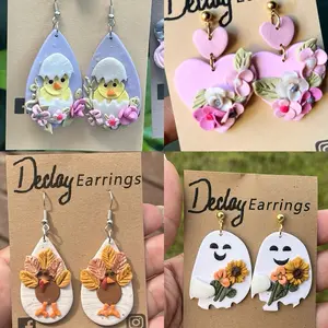 Holiday Polymer Clay Earrings LIVE SALE! Gift for Yourself or Friend Durable Super Lightweight Unique Christmas Jewelry